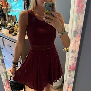 Maroon Free People knit dress
